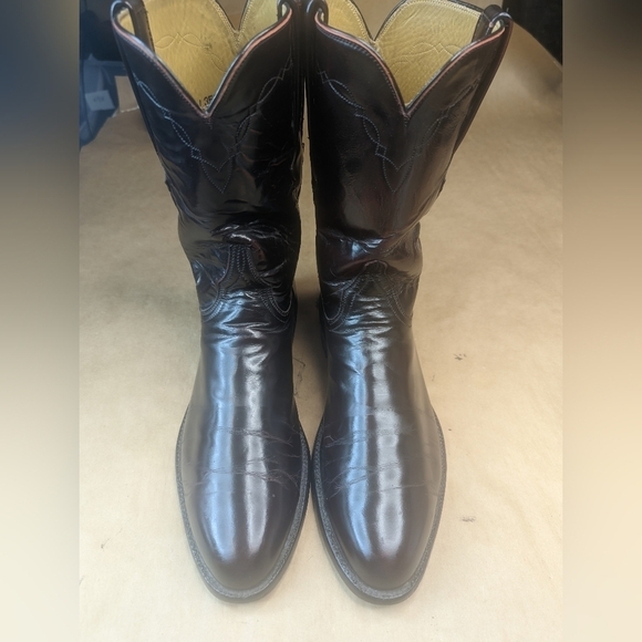 Lucchese Classics men's size 10.5B black cherry leather classic Western cowboy b - Picture 2 of 12